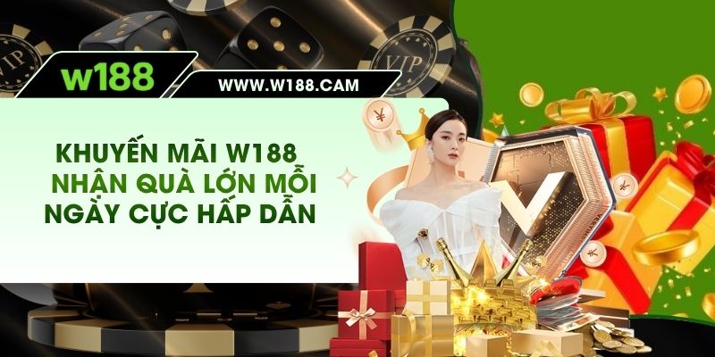 Khuyến Mãi W188 - Nhận Quà Lớn Mỗi Ngày Cực Hấp Dẫn